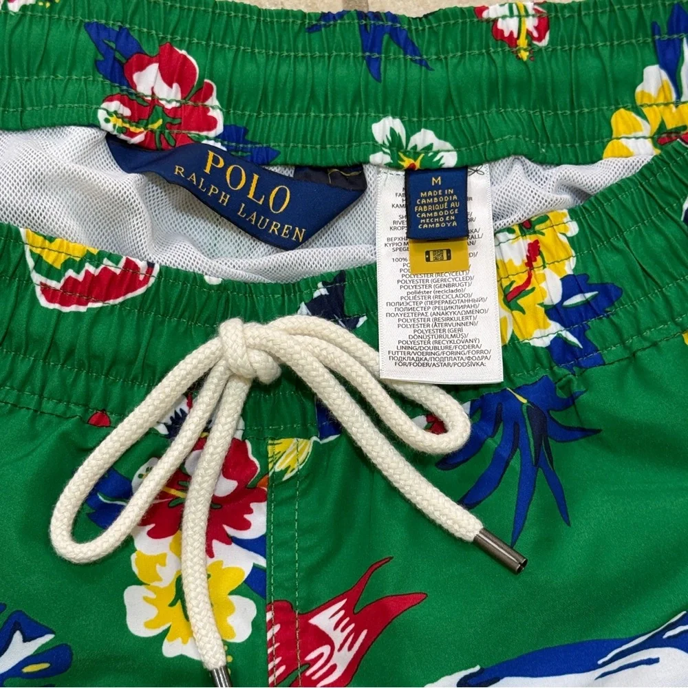 Polo Ralph Lauren Men's Polo Shorts Spellout Multi Color Swim Trunks NWT